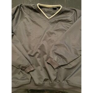 George Golf Mens Pullover Windbreaker Jacket V Neck Black 2XL Polyester
